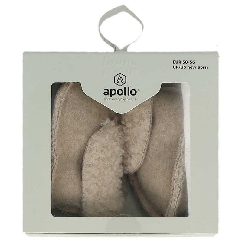 Apollo babies booties knit gift box light beige