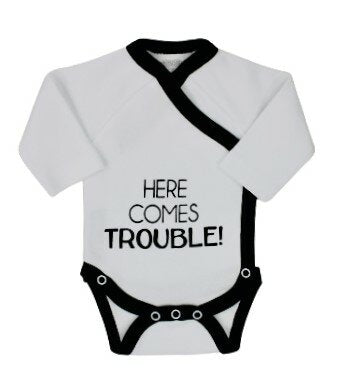 Romper here comes trouble white/black