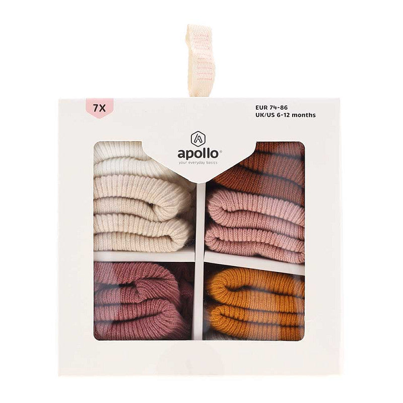 Apollo babies basic socks giftbox 7-pack