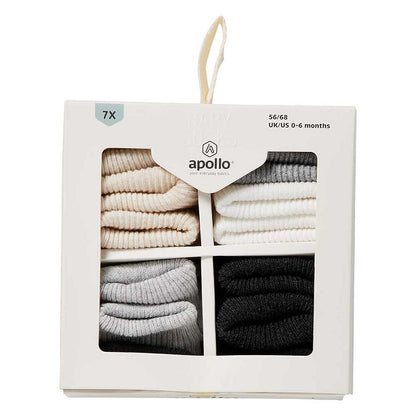 Apollo babies basic socks giftbox 7-pack