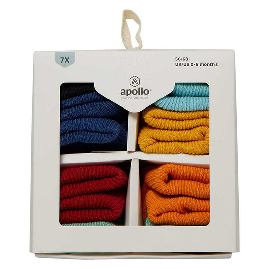 Apollo babies basic socks giftbox 7-pack