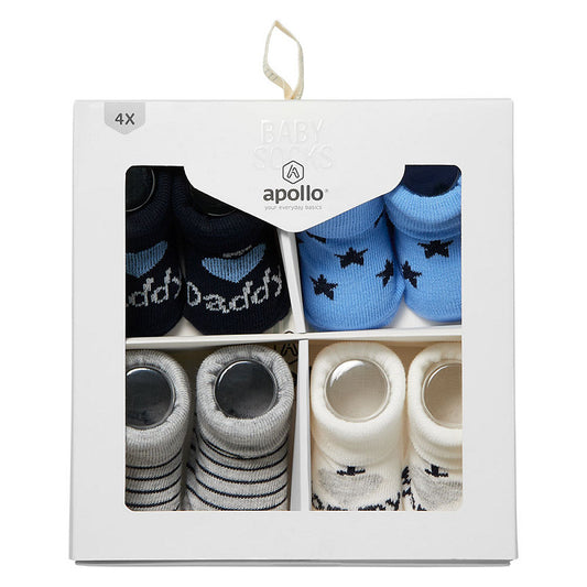 Apollo new born socks giftbox 4-pack