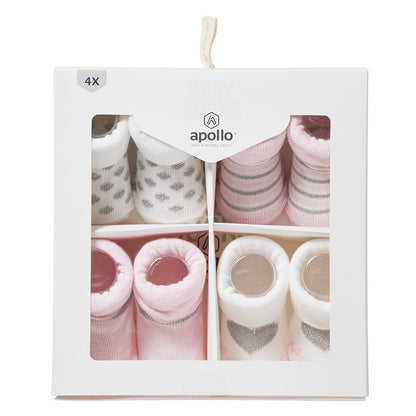 Apollo new born socks gift box 4-pack