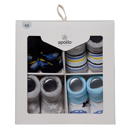 Apollo new born socks giftbox 4-pack
