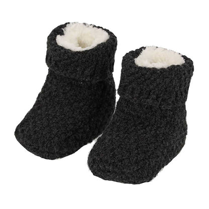 Apollo babies booties knit giftbox anthracite