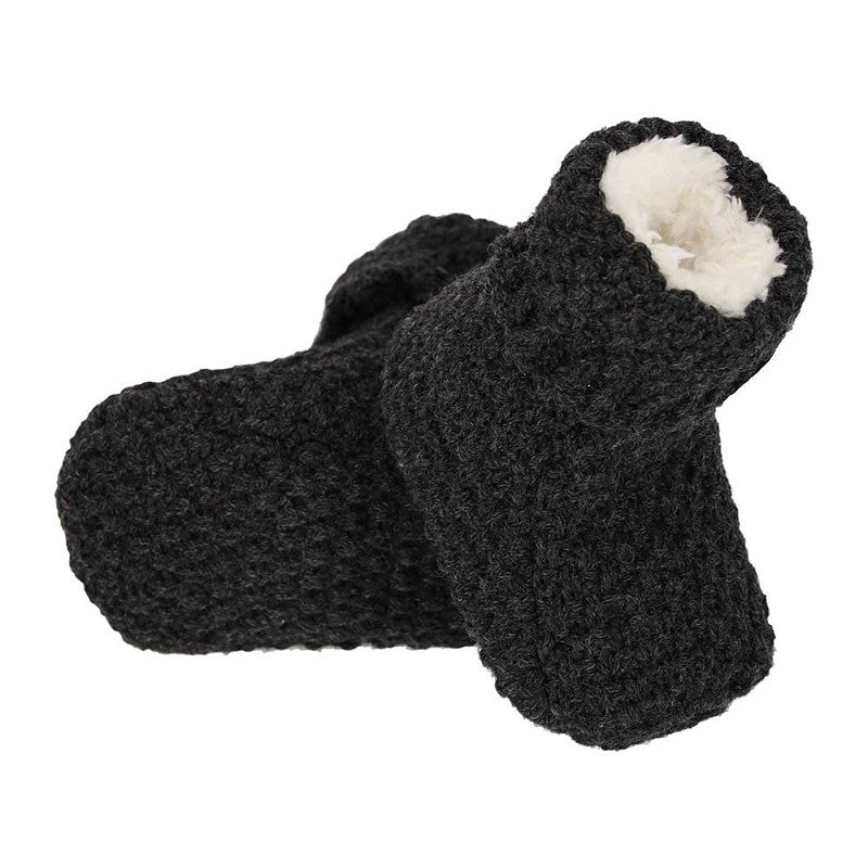 Apollo babies booties knit giftbox anthracite