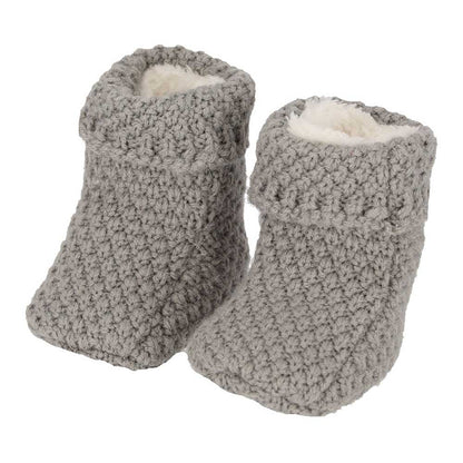 Apollo babies booties knit giftbox light grey