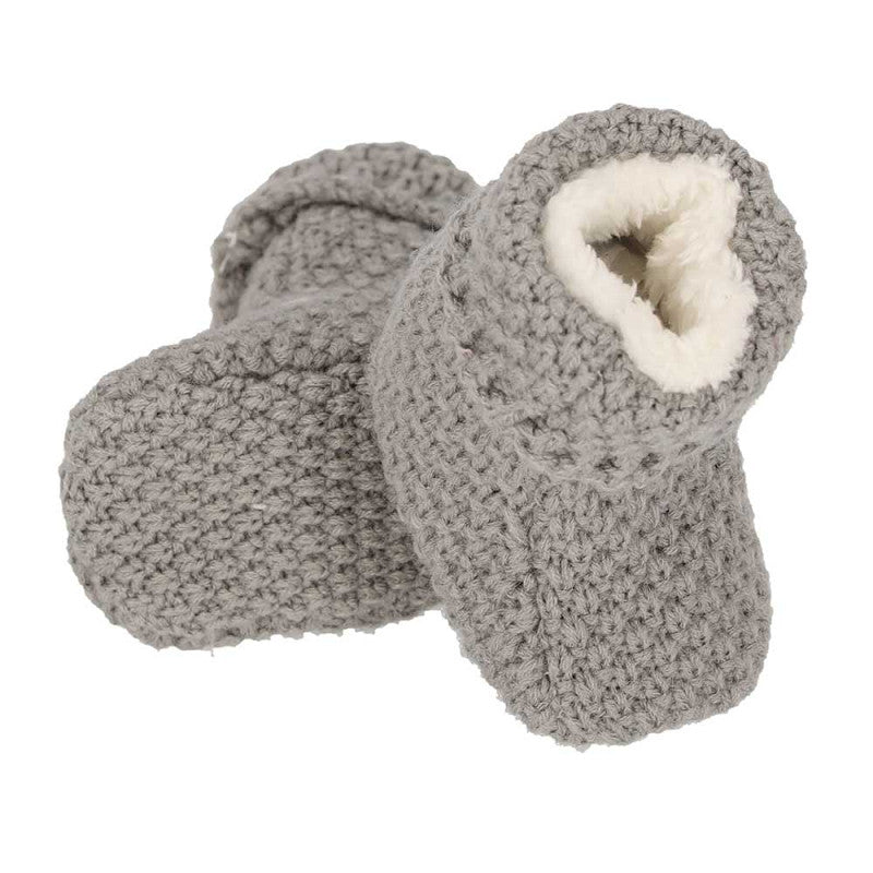 Apollo babies booties knit giftbox light grey