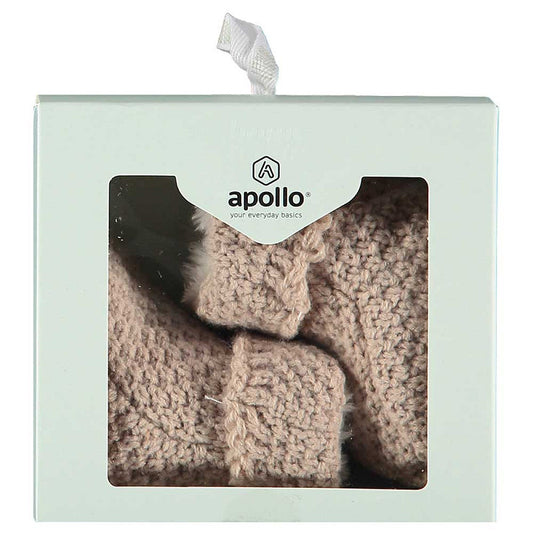 Apollo babies booties knit giftbox sand