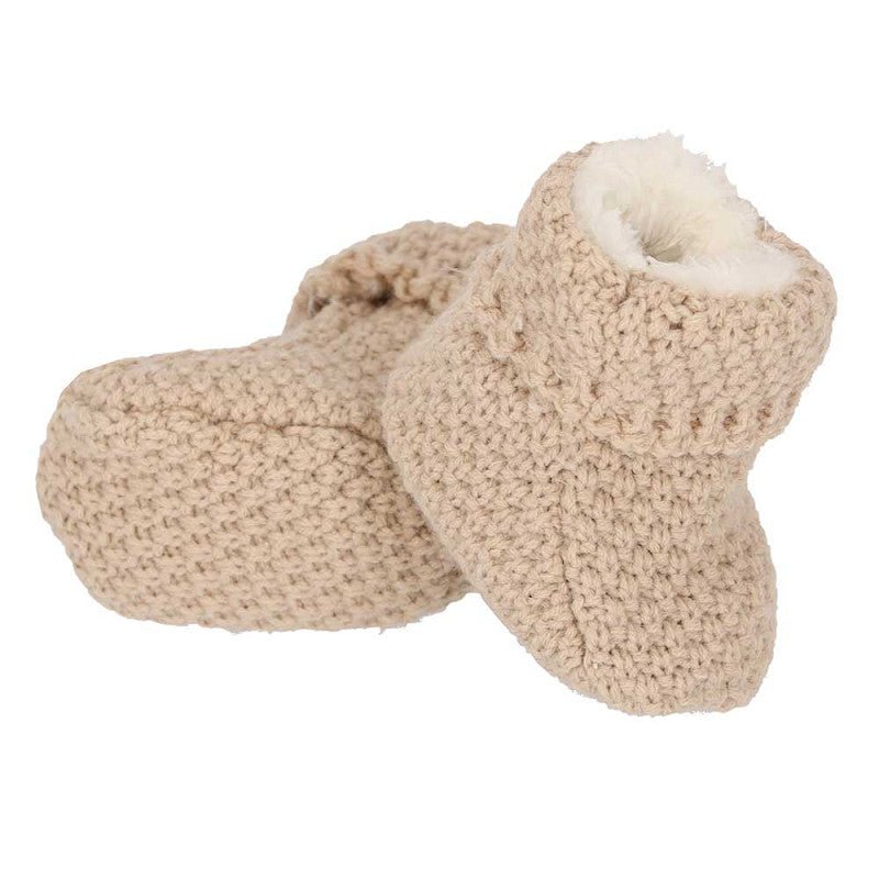 Apollo babies booties knit giftbox sand