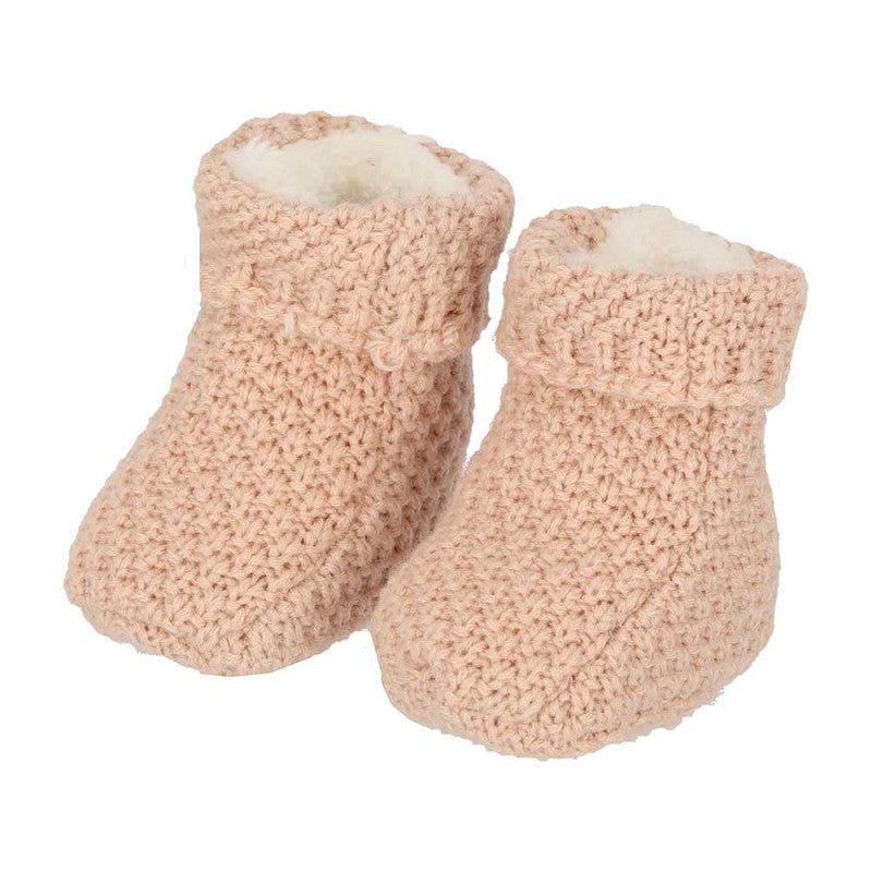 Apollo babies booties knit giftbox old pink