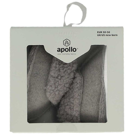 Apollo babies booties knit giftbox light grey