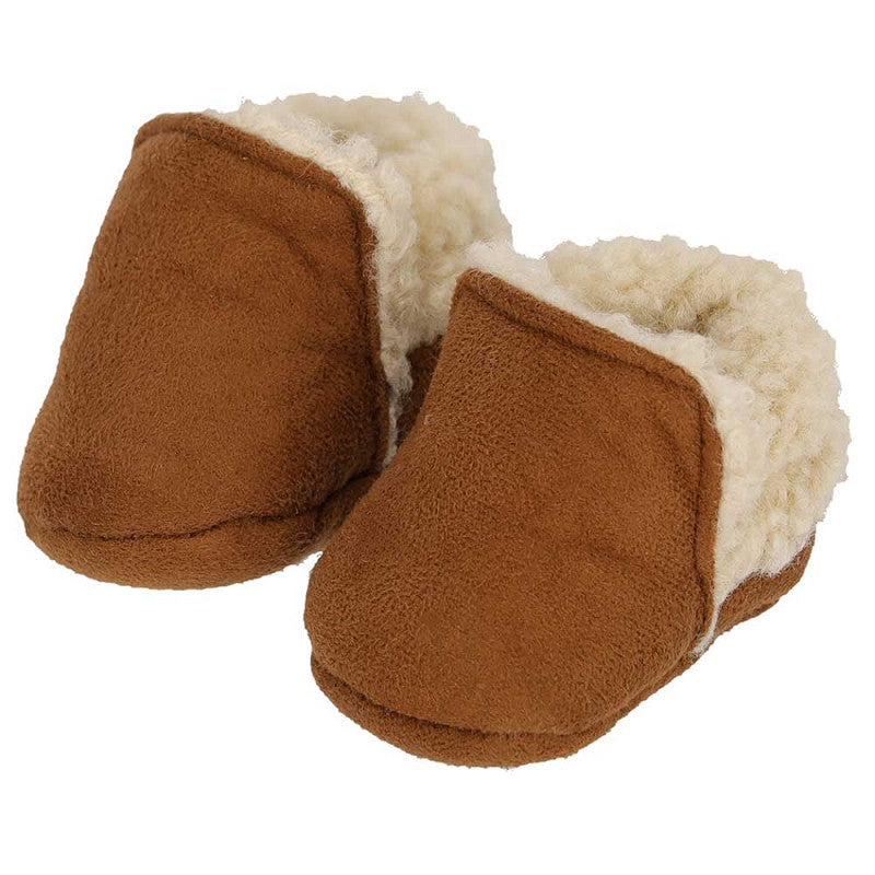 Apollo babies booties knit giftbox cognac