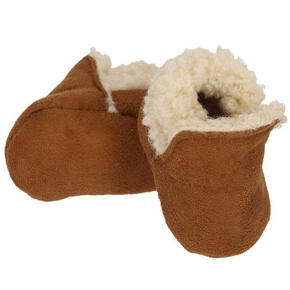 Apollo babies booties knit giftbox cognac