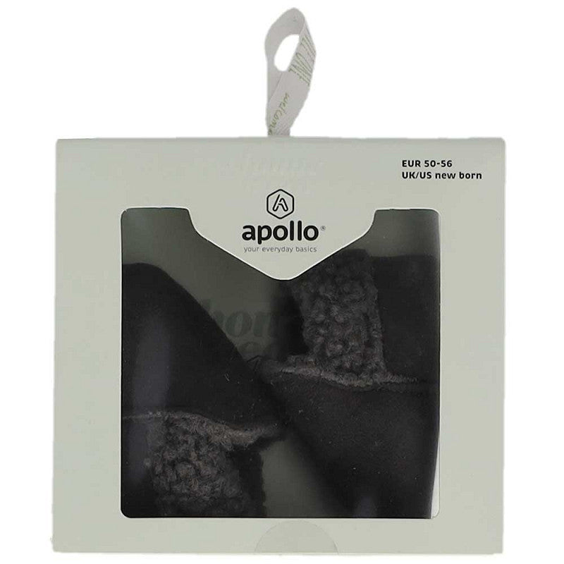 Apollo babies booties knit giftbox anthracite