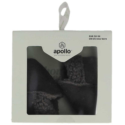 Apollo babies booties knit giftbox anthracite