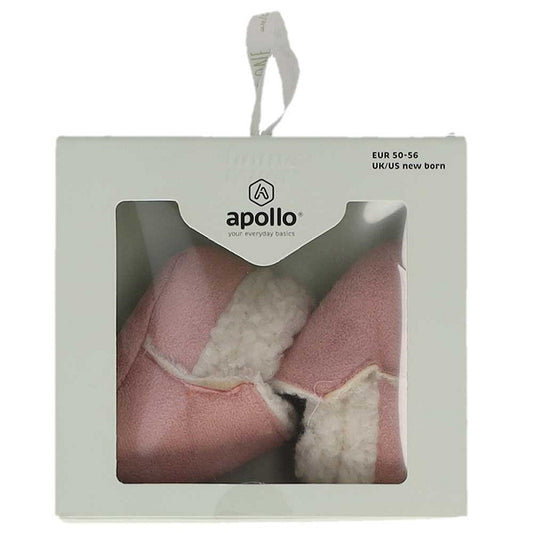 Apollo babies booties knit giftbox pink