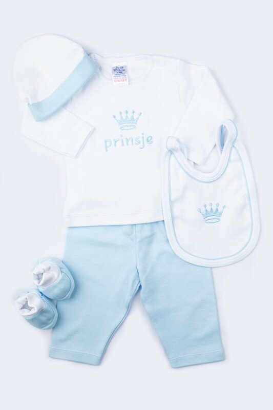 5-dlg. giftset prinsje, blauw/wit